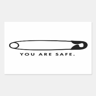 Sticker Rectangulaire Épingle De Sécurité - Vous Êtes En Sécurité. Autoc