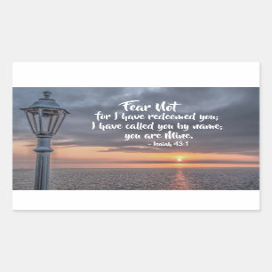 Sticker Rectangulaire Ésaïe 43:1 Je vous ai appelés par votre nom, vous