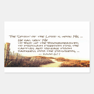 Sticker Rectangulaire Ésaïe 61:1 L'Esprit du Seigneur est sur Moi,
