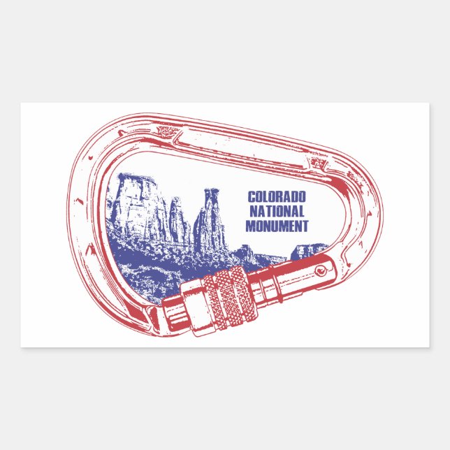 Sticker Rectangulaire Escalade Carabiner du Colorado (Devant)