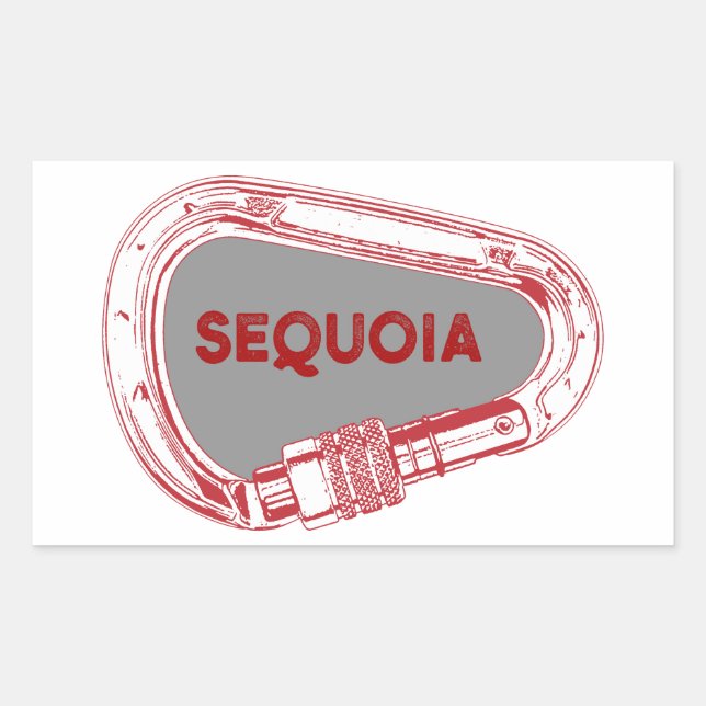 Sticker Rectangulaire Escalade du parc national de Sequoia Carabiner (Devant)