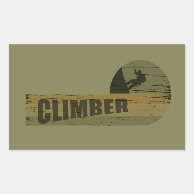 Sticker Rectangulaire Escalade rock grimpeur vintage (Devant)