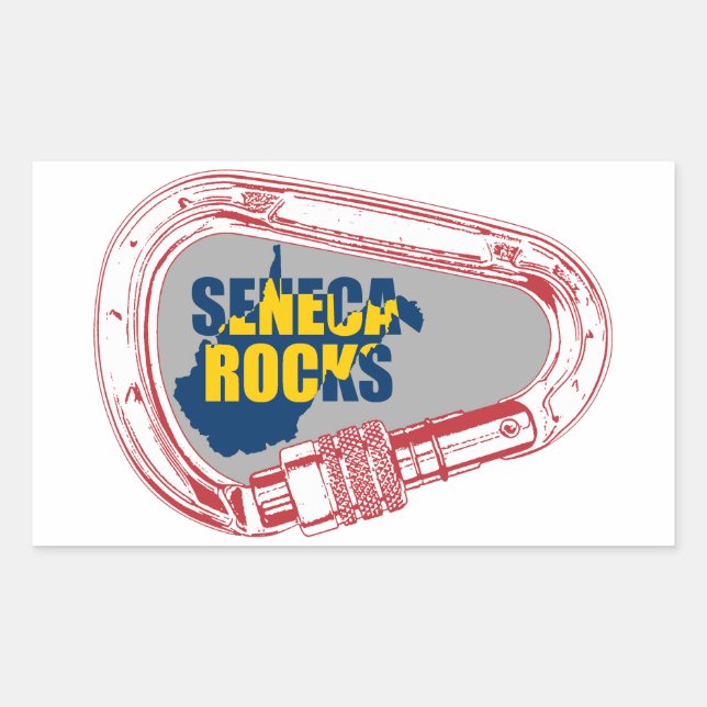 Sticker Rectangulaire Escalade Seneca Rocks Carabiner (Devant)