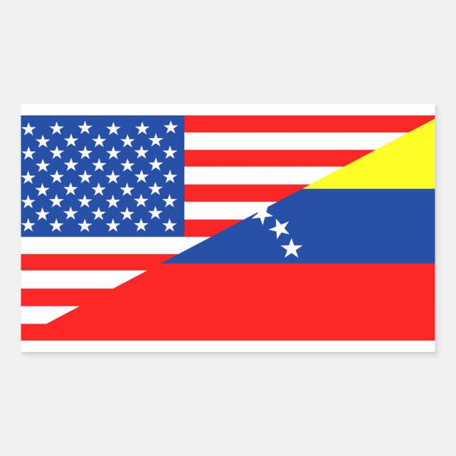 Sticker Rectangulaire etats-unis amérique venezuela demi drapeau usa (Devant)