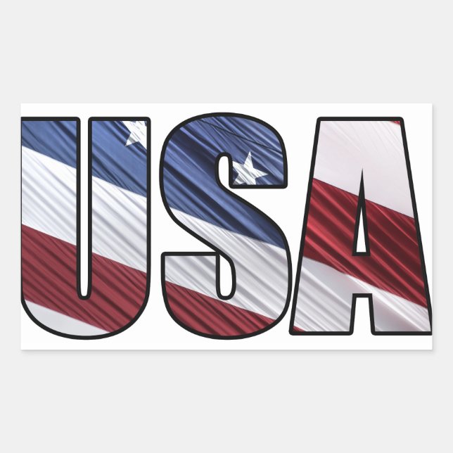 Sticker Rectangulaire États-Unis en rouge blanc et bleu drapeau patrioti (Devant)