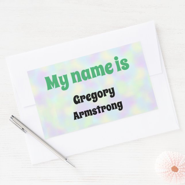 Sticker Rectangulaire Étoile Animale Funny Budgies Nom Balise (Enveloppe)