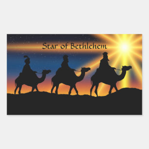 Sticker Rectangulaire Étoile de Bethléem, étiquetée,