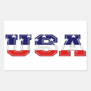 Sticker Rectangulaire Étoiles et rayures patriotiques USA