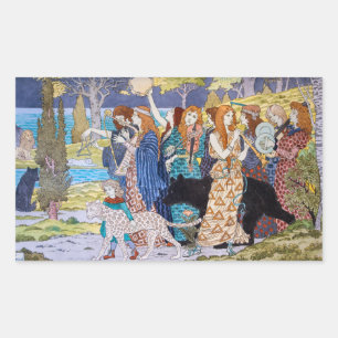 Sticker Rectangulaire Eugene Grasset - Panneau décoratif Harmony