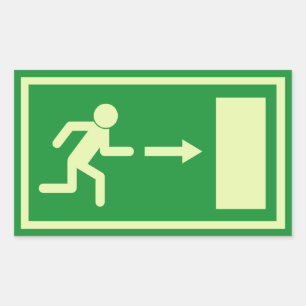 Sticker Rectangulaire Euro Emergency officiel, panneau de sortie d'incen