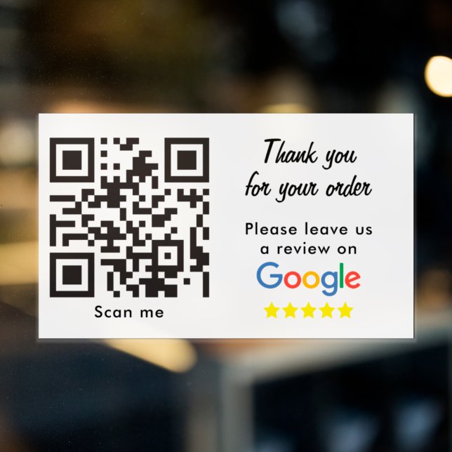 Sticker Rectangulaire Évaluation d'entreprise avec Google Avis Code QR (Créateur téléchargé)