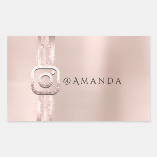 Sticker Rectangulaire Événement moderne de maquillage simple Logo Instag