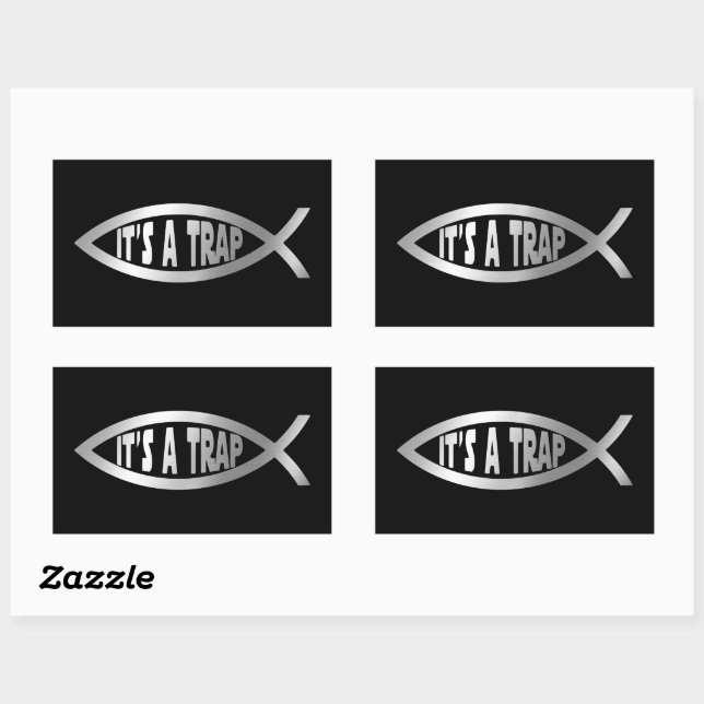 Sticker Rectangulaire Evolution - C'est un piège (Feuille)