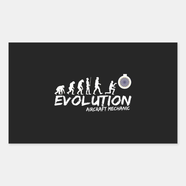 Sticker Rectangulaire Evolution mécanique d'Aircraft (Devant)