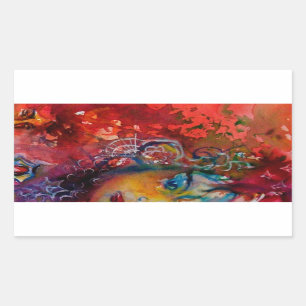 Sticker Rectangulaire EXCALIBUR Dame Du Lac, Imaginaire Rouge