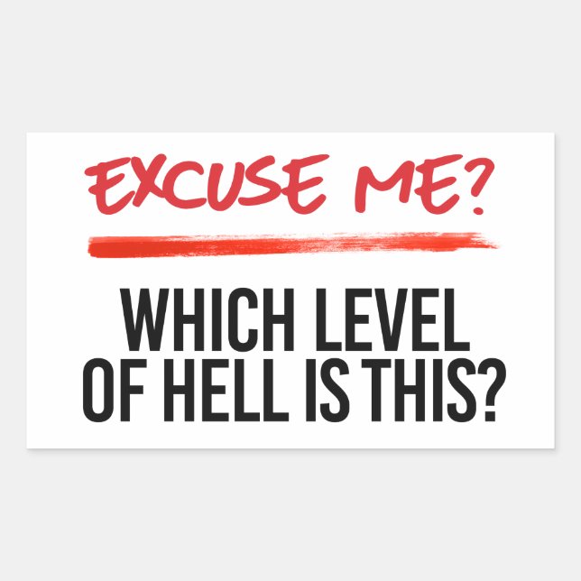 Sticker Rectangulaire Excusez-moi quel niveau c'est (Devant)