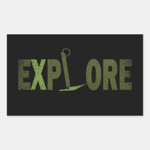 Sticker Rectangulaire Explorez l'explorateur de nature sauvage