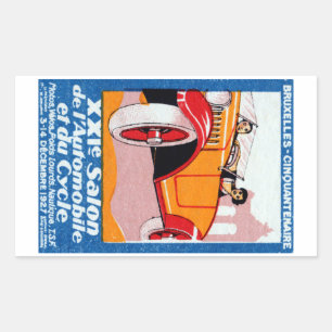 Sticker Rectangulaire Exposition automobile de Bruxelles 1927