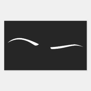Sticker Rectangulaire Eyebrow élevé (blanc)