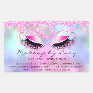 Sticker Rectangulaire Eyelash Extension Maquillage Artiste Drives Rose F