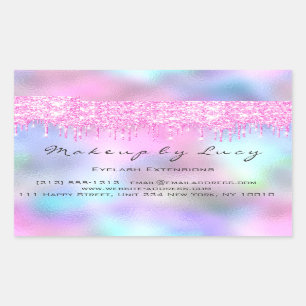 Sticker Rectangulaire Eyelash Extension Maquillage Artiste Orchidée Lect