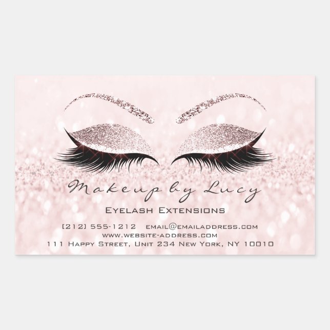 Sticker Rectangulaire Eyelash Extension Maquillage Beauté Salon Parties  (Devant)