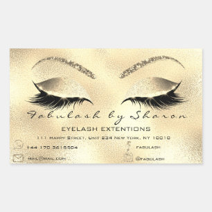 Sticker Rectangulaire Eyelash Extension Maquillage Salon de beauté Adres