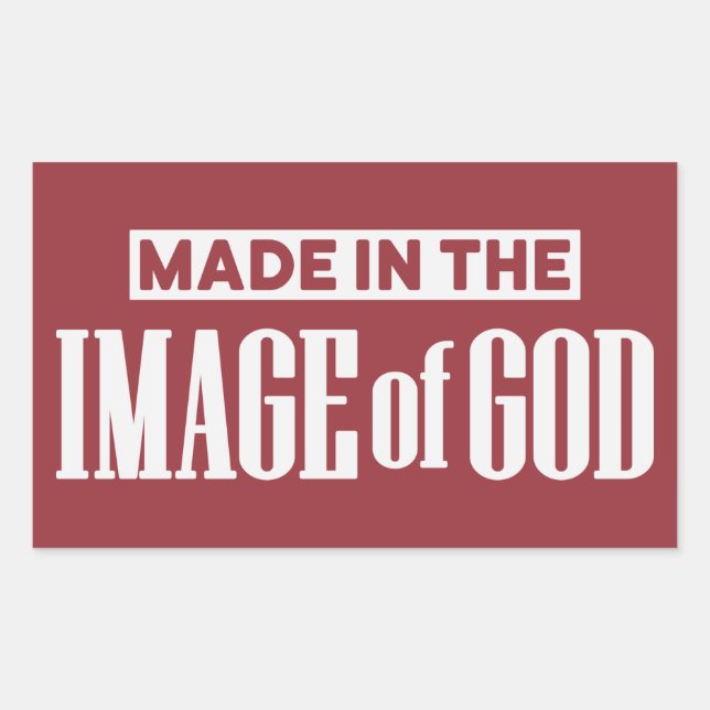 Sticker Rectangulaire Fabriqué à l'image de Dieu - Christian (Devant)