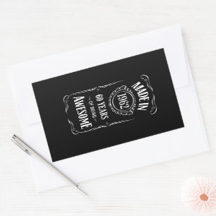 Sticker Rectangulaire Fabriqué en 1962 60 ans d'être génial anniversaire