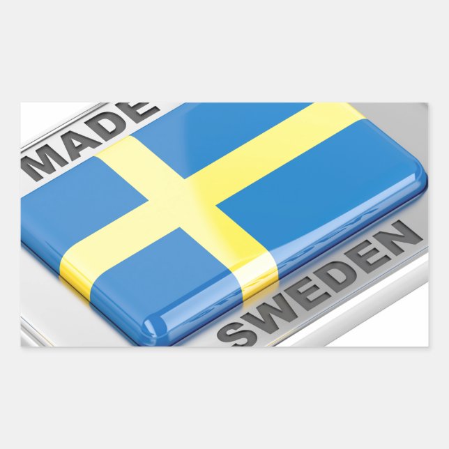 Sticker Rectangulaire Fabriqué en Suède (Devant)