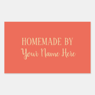 Sticker Rectangulaire Fabriqué maison par Cookie Cake élégant moderne