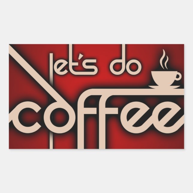 Sticker Rectangulaire faisons la date du café (Devant)