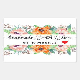 Sticker Rectangulaire Fait à la main avec l'Autocollant rectangulaire Fl