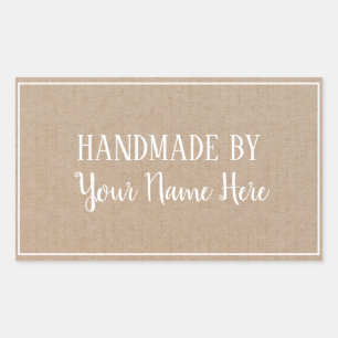 Sticker Rectangulaire Fait À La Main Par Cadeau Rustique Artisanat Vinta