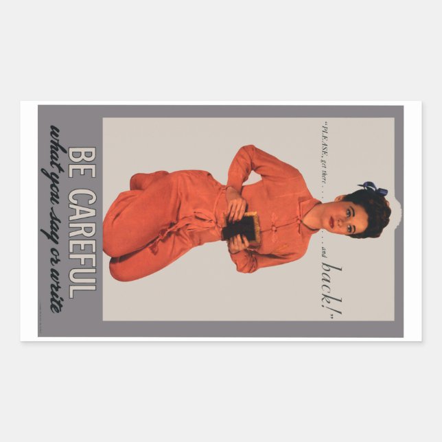 Sticker Rectangulaire Faites attention à ce que vous dites et écrivez (Devant)