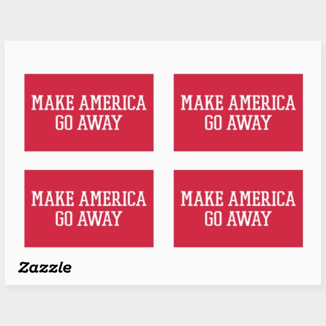 Sticker Rectangulaire Faites disparaître l'Amérique - Nouveau MAGA (Feuille)