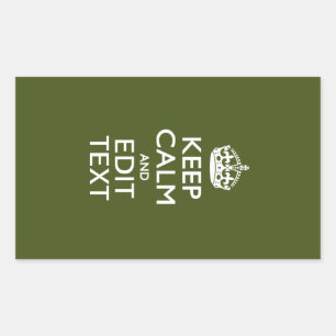 Sticker Rectangulaire Faites garder votre texte le calme et sur le vert