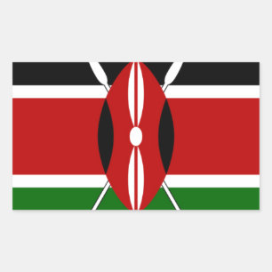 Sticker Rectangulaire Faites-le Kenyan magnifique Inspirational Flag cou
