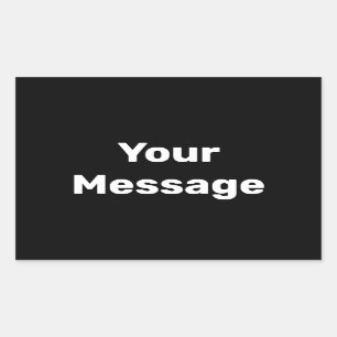 Sticker Rectangulaire Faites-le vous-même Noir avec Modèle de texte blan