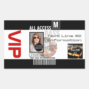 Sticker Rectangulaire Faites votre propre VIP Pass 8 façons de personnal