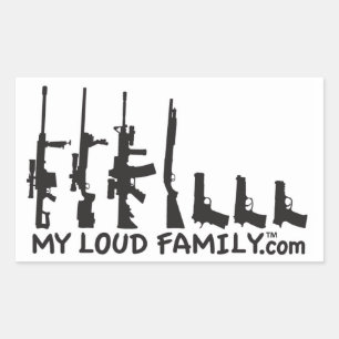 Sticker Rectangulaire Famille d'armes à feu - Mes cachets de famille for
