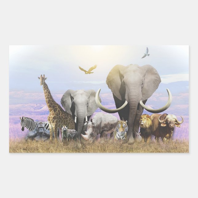 Sticker Rectangulaire Faune (Devant)