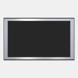 Sticker Rectangulaire Faux argent et élégant modèle vierge noir