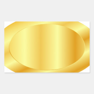 Sticker Rectangulaire Faux Modèle vierge or à look métallique personnali