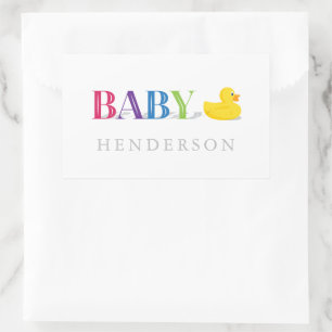 Sticker Rectangulaire Favoriser un Baby shower neutre pour les femmes