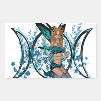 Sticker Rectangulaire Fée bleue