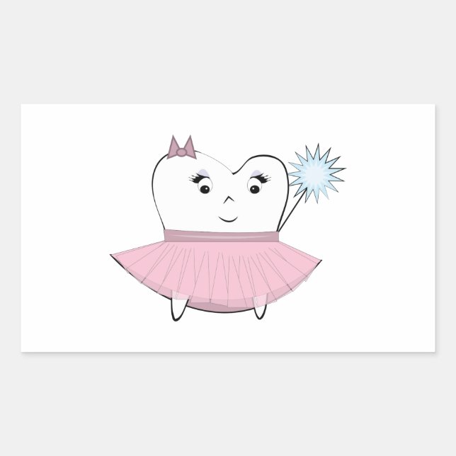 Sticker Rectangulaire Fée de dents (Devant)