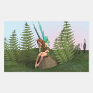 Sticker Rectangulaire Fée réfléchie