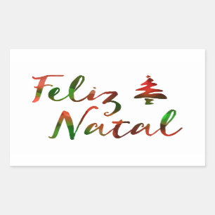 Sticker Rectangulaire Feliz Natal bokeh