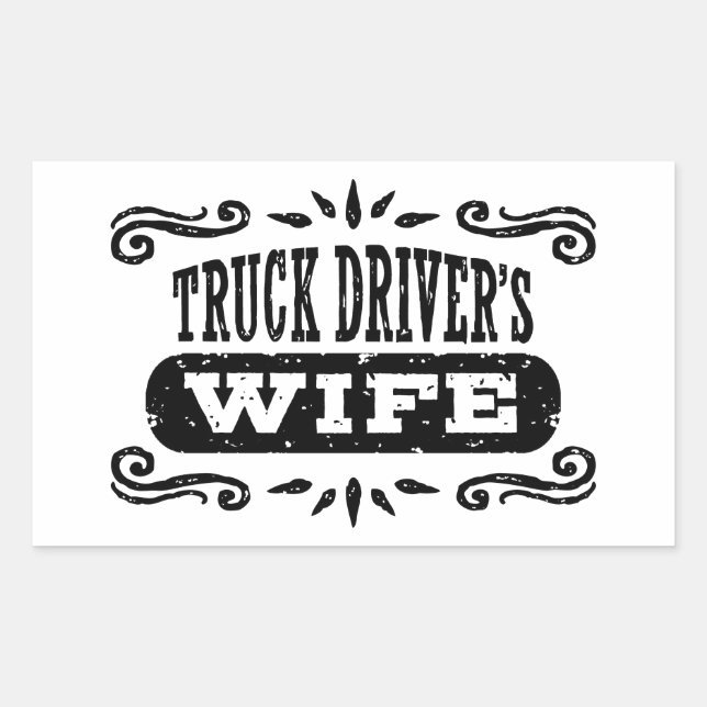 Sticker Rectangulaire Femme de conducteur de camion (Devant)